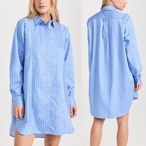 Nation LTD Light Blue Striped Long Sleeve Dress